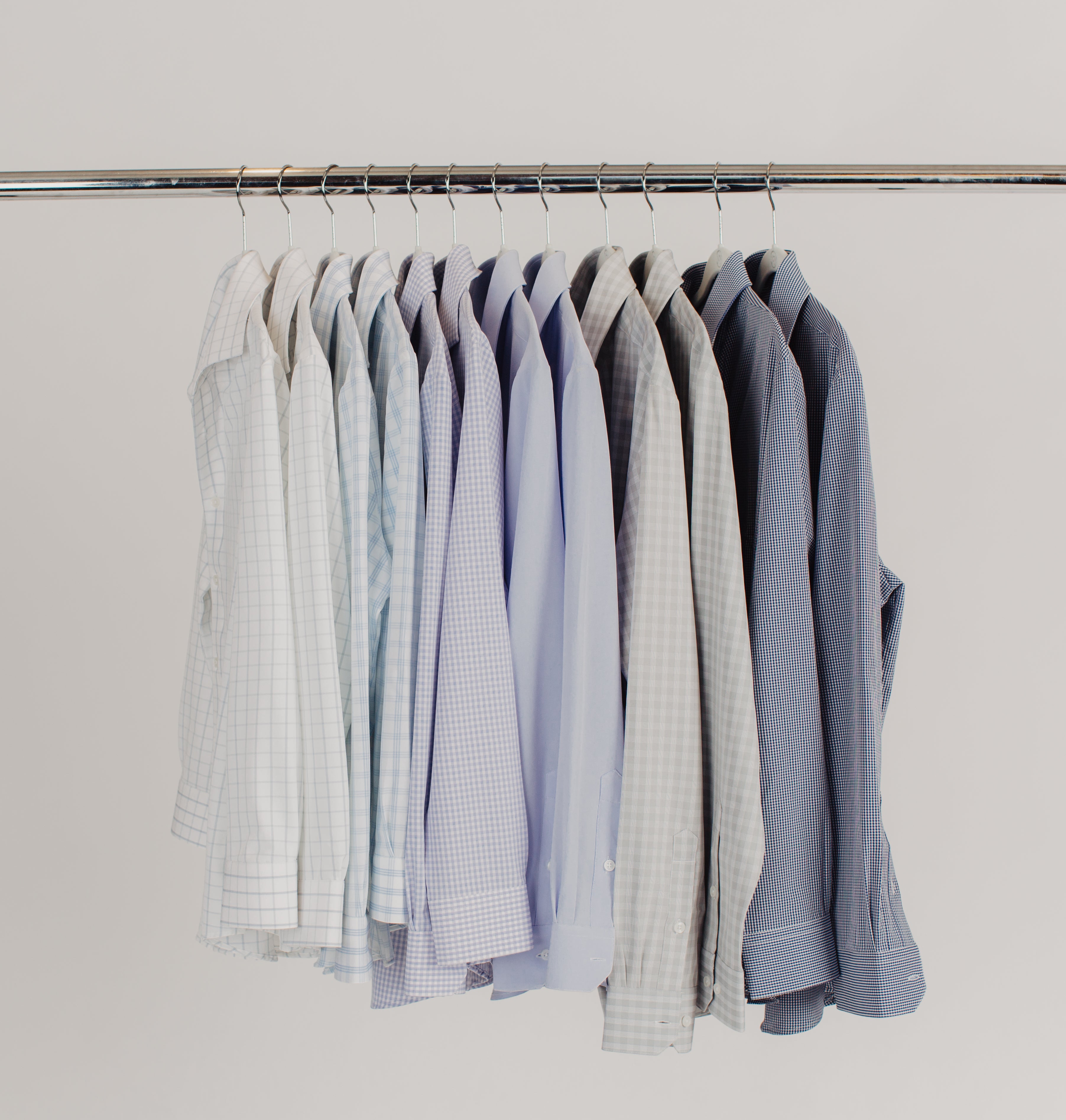 clothes rack with various dress shirts