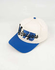 BYU Fade Hat Natural Royal Brim 2 Logo BYU – side angle