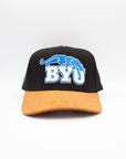 BYU Cougar Black & Tan Suede Brim Fade Hat