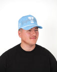 Powder Blue Corduroy Cougar Y Rope Hat - Blue