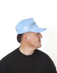 Powder Blue Corduroy Cougar Y Rope Hat - Blue