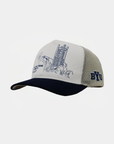 Bunker Trucker Hat Natural Navy Campus BYU