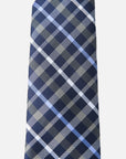 Immortal Charcoal Powder Blue & Navy Striped Tie - Blue &