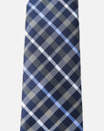 Immortal Charcoal Powder Blue & Navy Striped Tie - Blue &