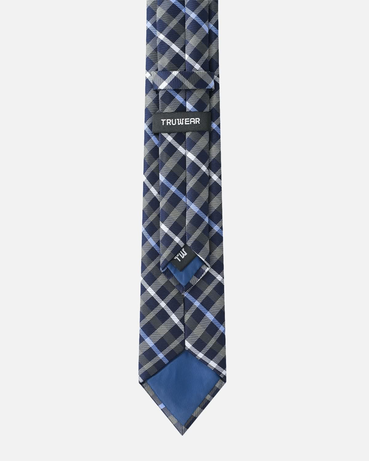 Immortal Charcoal Powder Blue & Navy Striped Tie