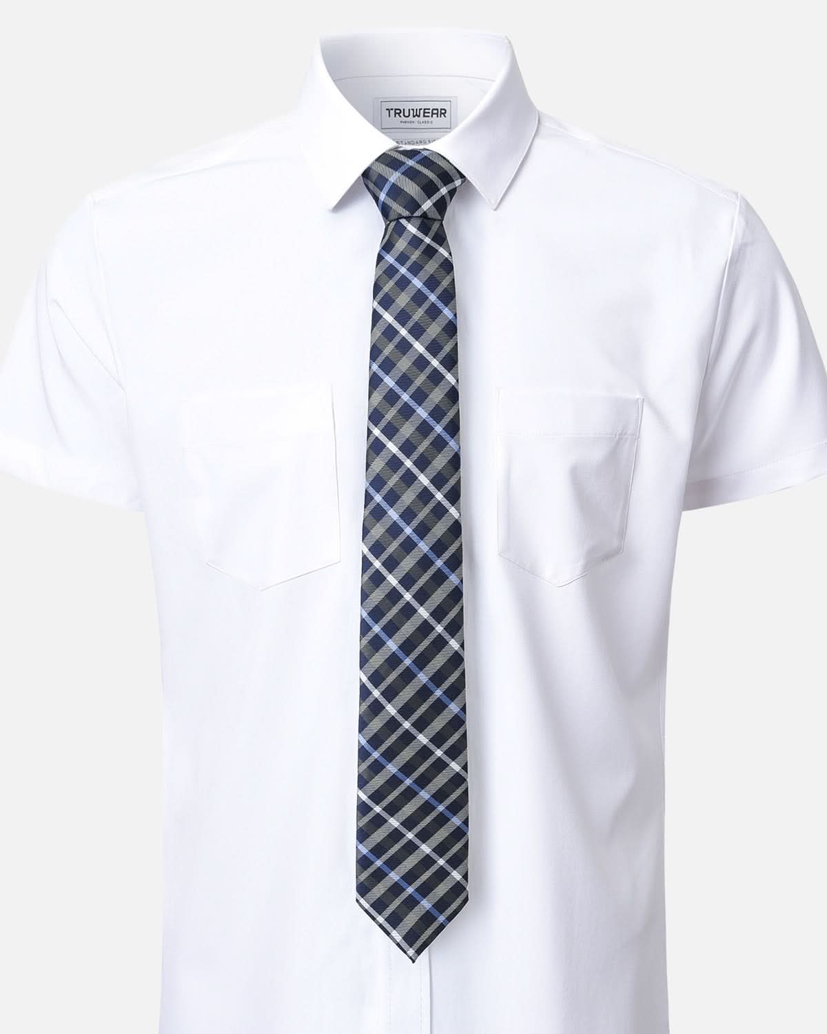 Immortal Charcoal Powder Blue & Navy Striped Tie
