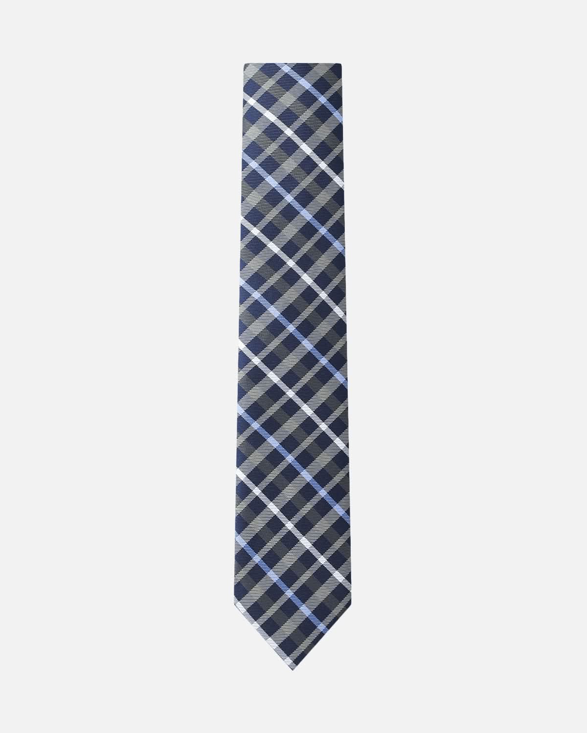 Immortal Charcoal Powder Blue & Navy Striped Tie