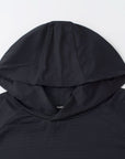 Hooded Cardinal Long Sleeve Black Workout Shirt - Cardinal
