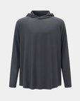 Hooded Cardinal Long Sleeve Charcoal Workout Shirt