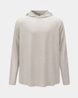 Hooded Cardinal Long Sleeve Cream Workout Shirt - Cardinal