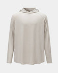 Hooded Cardinal Long Sleeve Cream Workout Shirt - Cardinal