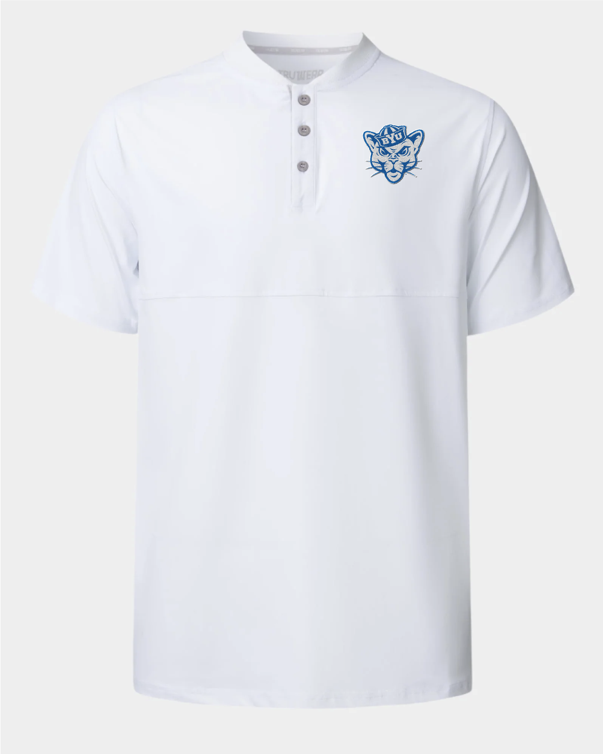 BYU Crown Blade Polo White