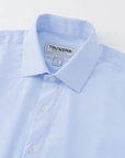 Phenom Professional Light Blue Striped Long Sleeve Men's Dress Shirt - Blue