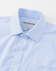 Phenom Classic Light Blue Striped Short Sleeve Dress Shirt - Blue