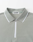 Vanguard Zip Polo Slate Green Collar