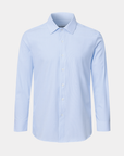 Phenom Professional Light Blue Striped Long Sleeve Men's Dress Shirt - Blue