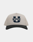 USU Cream Black Cord Brim Fade Hat