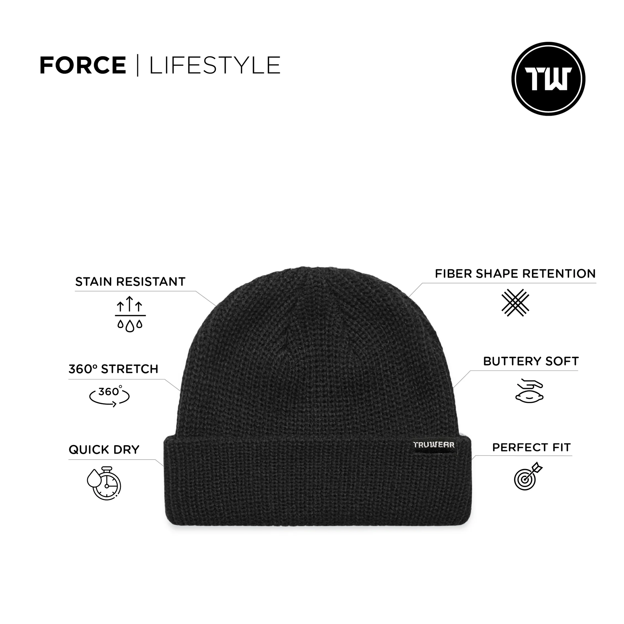 Force Lifestyle Black Beanie