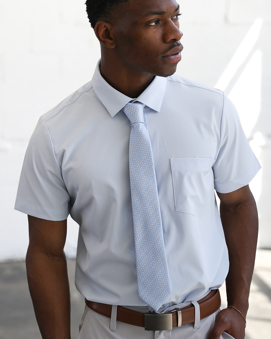 Elite Silk Tie T Pattern Light Blue