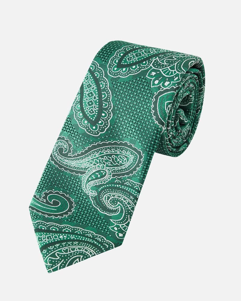 Immortal Paisley Tie Green