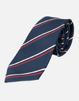 Immortal Navy & Red Striped Dress Tie - Navy &