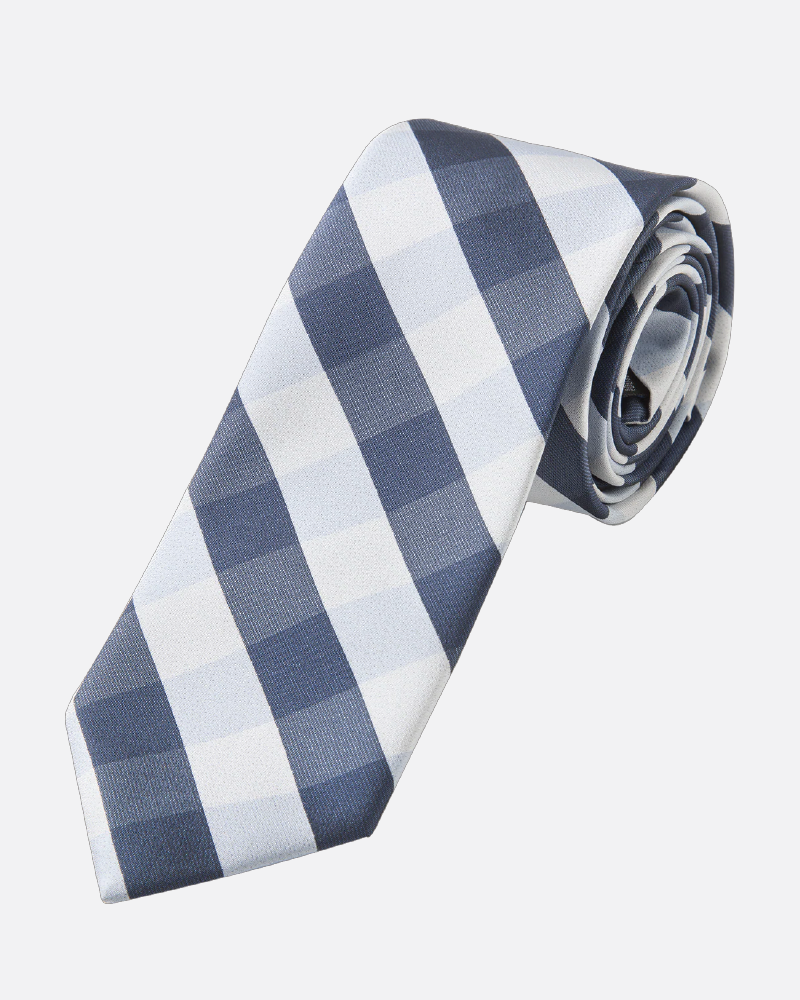 Immortal Navy Light Blue Checkered Dress Tie