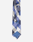 Immortal Royal Blue Grey Navy White Checkered Dress Tie - Royal