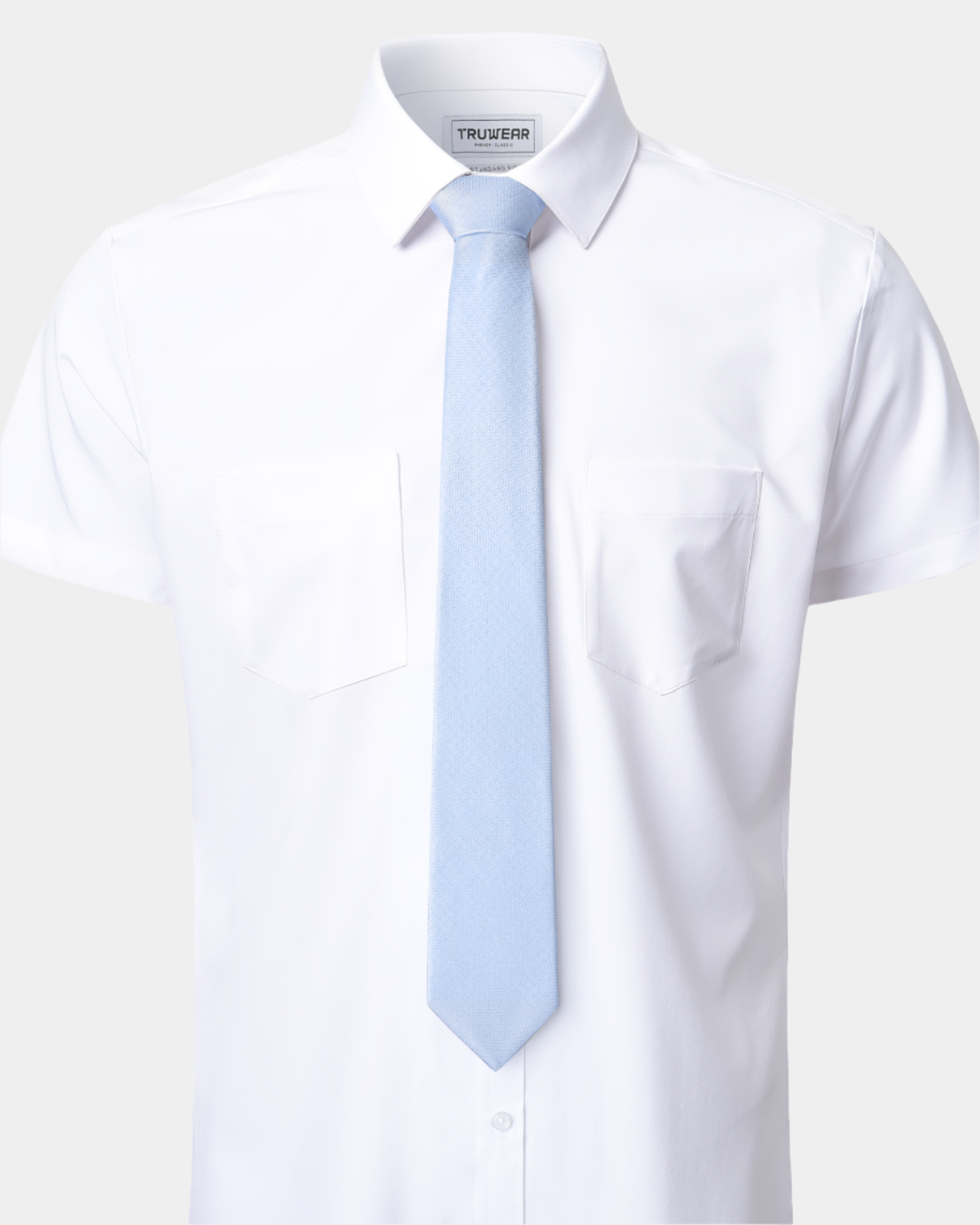 Elite Silk Tie Geometric Pattern Light Blue