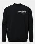 USU Meridian Black Crewneck