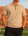 Vanguard Zip Polo Tan