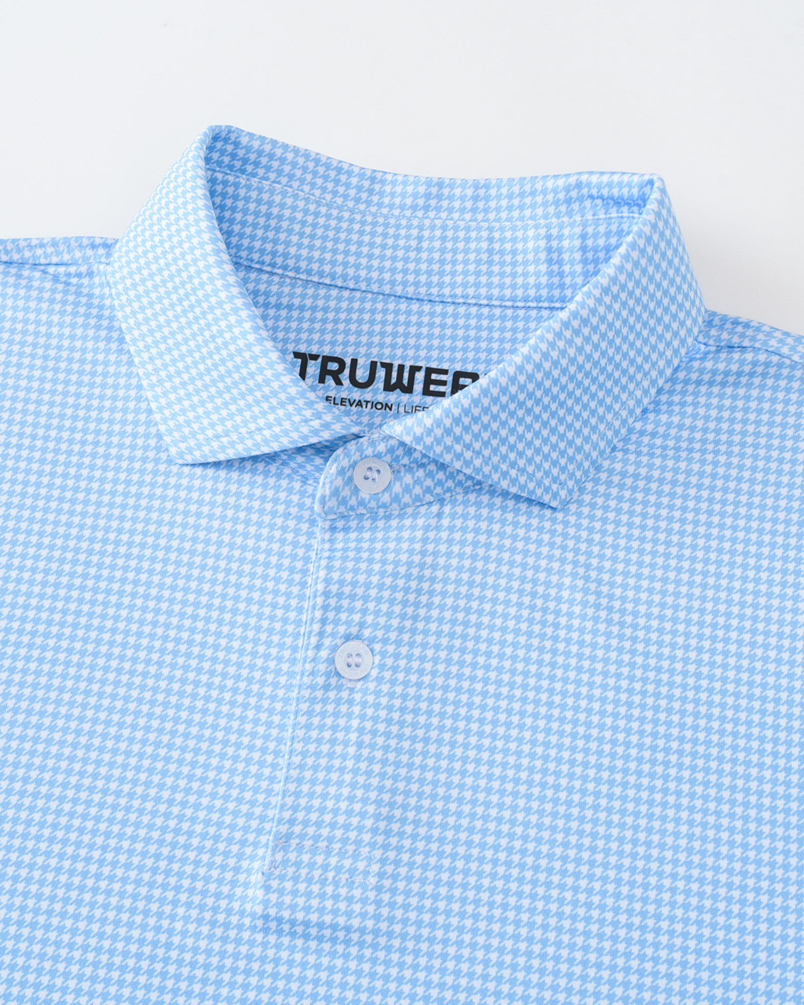 Elevation Polo Blue Houndstooth - Blue