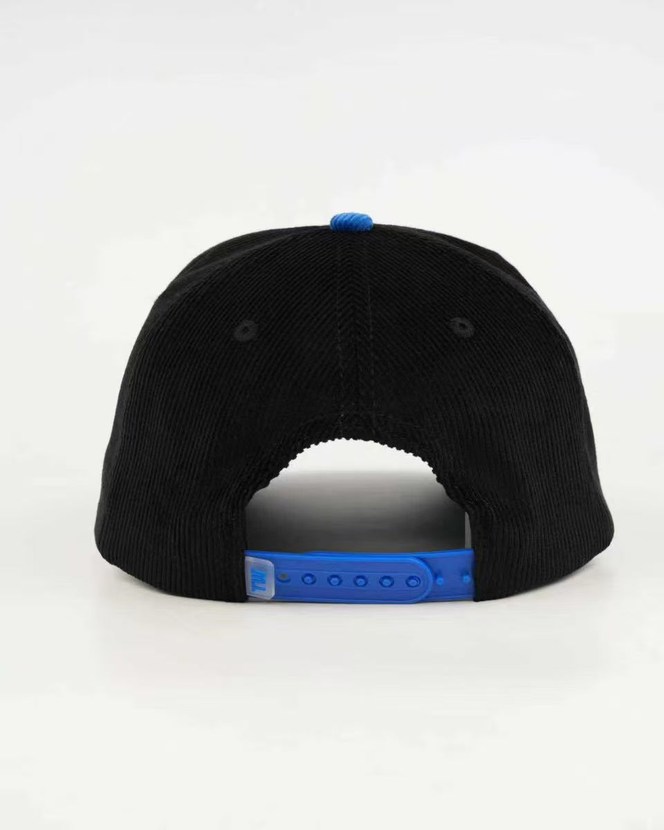 BYU Fade Hat Black Royal Brim 2 Logo Cougar – back view