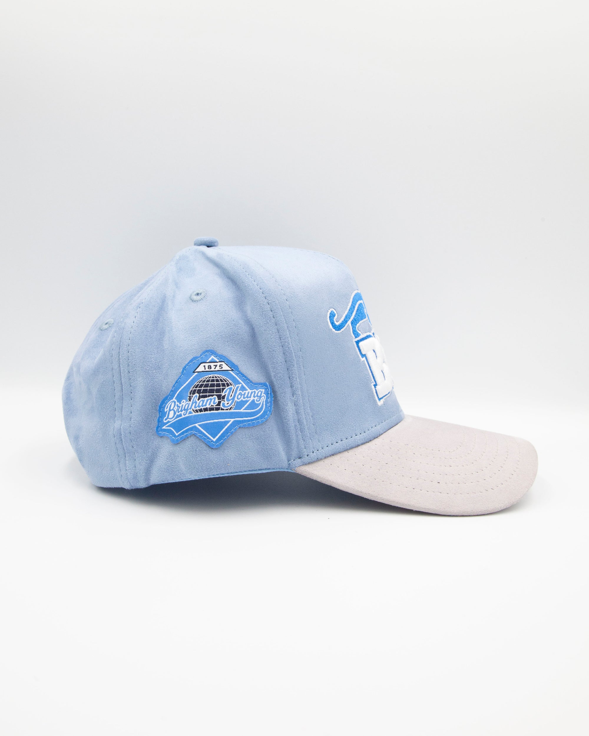 BYU Light Blue &amp; Grey Brim Suede Fade Hat