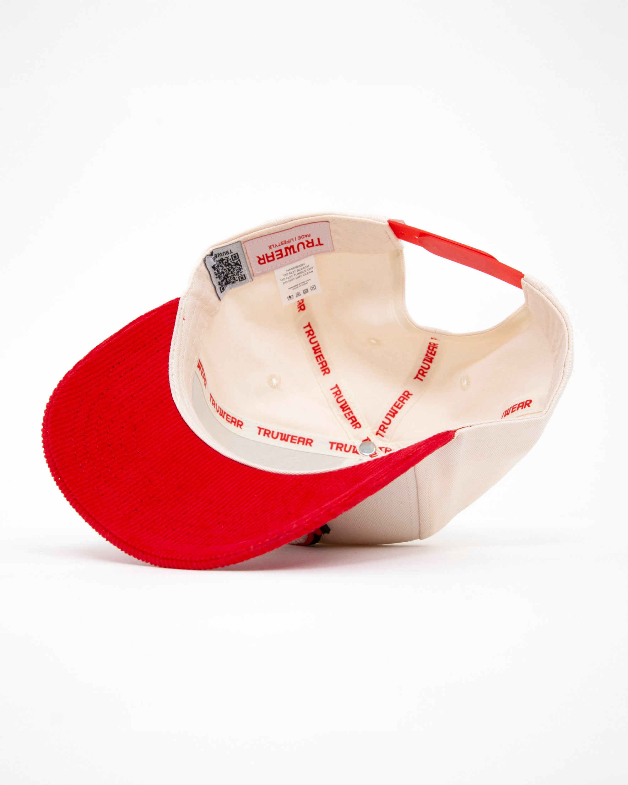Basketball Patch Fade Hat Cream &amp; Red Corduroy