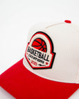 Basketball Patch Fade Hat Cream & Red Corduroy