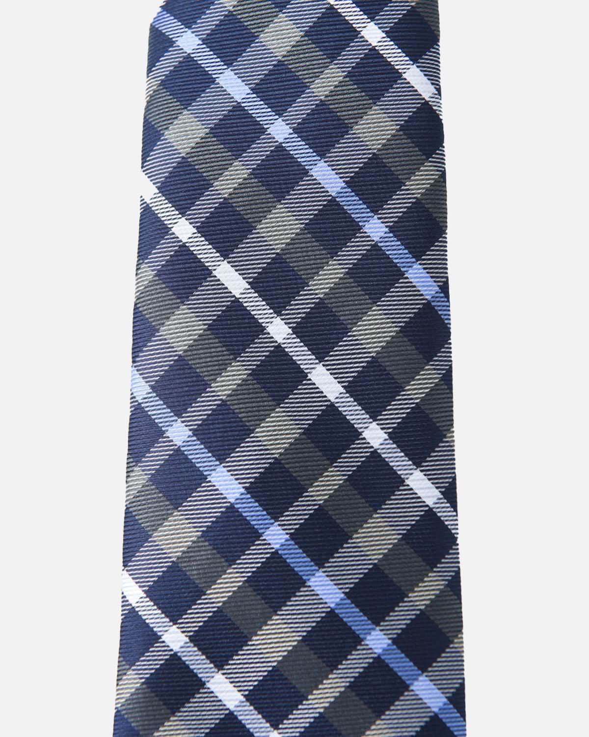 Immortal Charcoal Powder Blue &amp; Navy Striped Tie - Blue &amp;