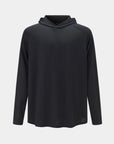Hooded Cardinal Long Sleeve Black Workout Shirt - Cardinal