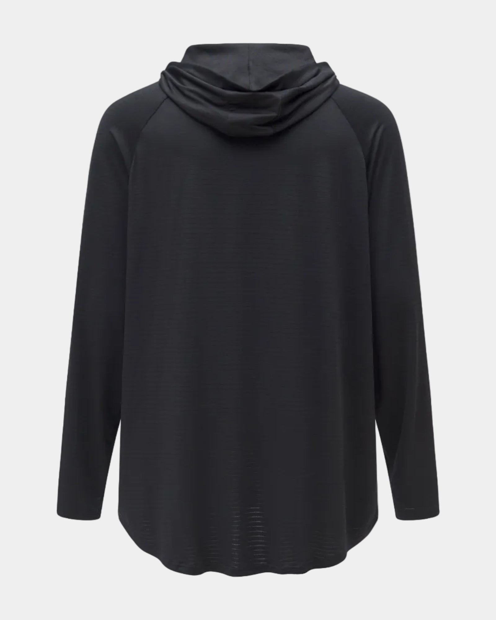 Hooded Cardinal Long Sleeve Black Workout Shirt - Cardinal