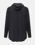 Hooded Cardinal Long Sleeve Black Workout Shirt - Cardinal