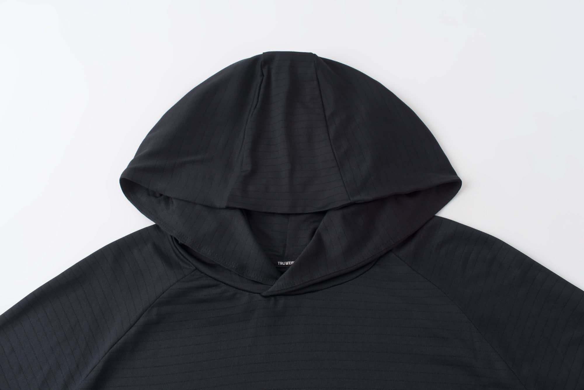 Hooded Cardinal Long Sleeve Black Workout Shirt - Cardinal