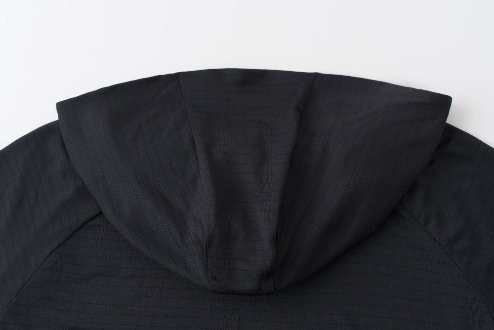 Hooded Cardinal Long Sleeve Black Workout Shirt