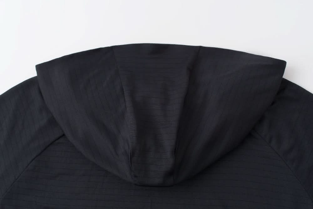 Hooded Cardinal Long Sleeve Black Workout Shirt - Cardinal