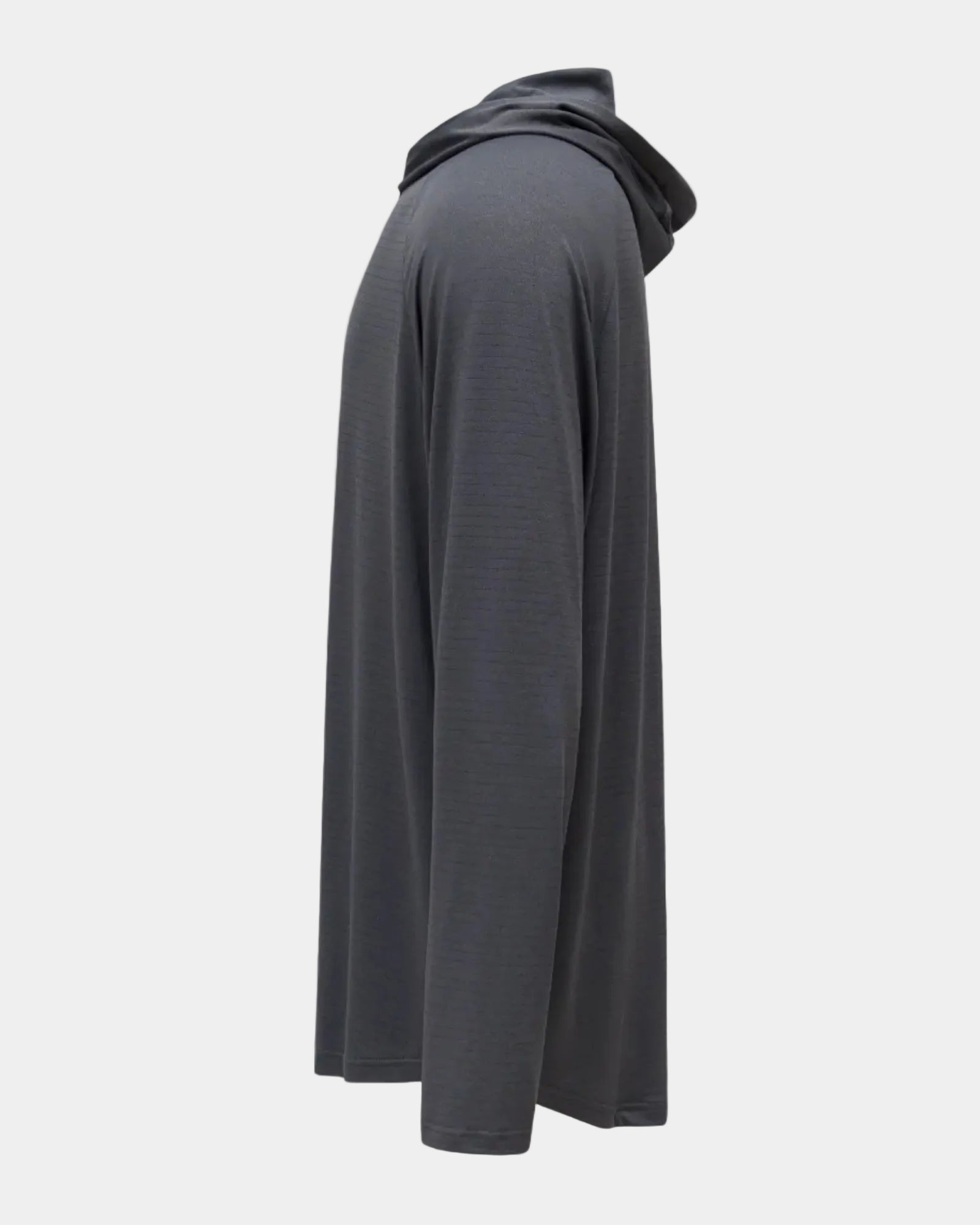 Hooded Cardinal Long Sleeve Charcoal Workout Shirt - Cardinal