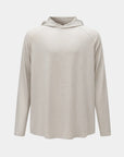Hooded Cardinal Long Sleeve Cream Workout Shirt