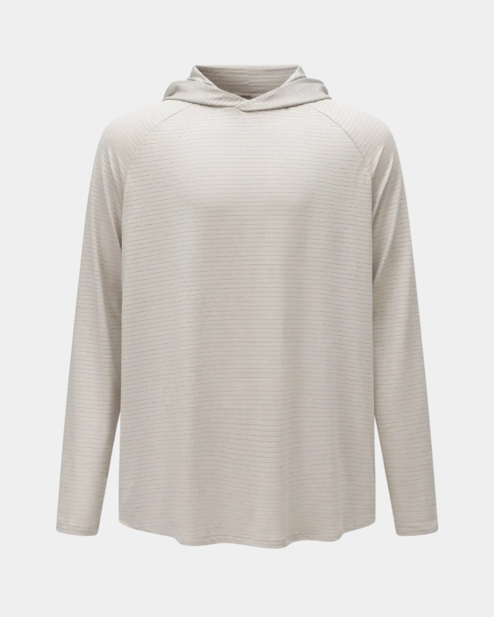 Hooded Cardinal Long Sleeve Cream Workout Shirt - Cardinal