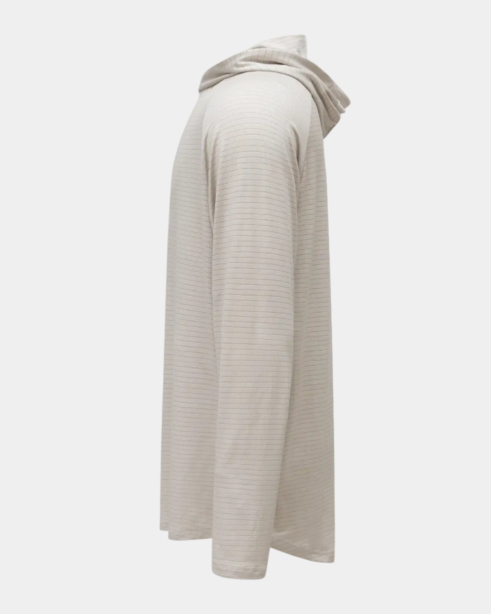 Hooded Cardinal Long Sleeve Cream Workout Shirt - Cardinal
