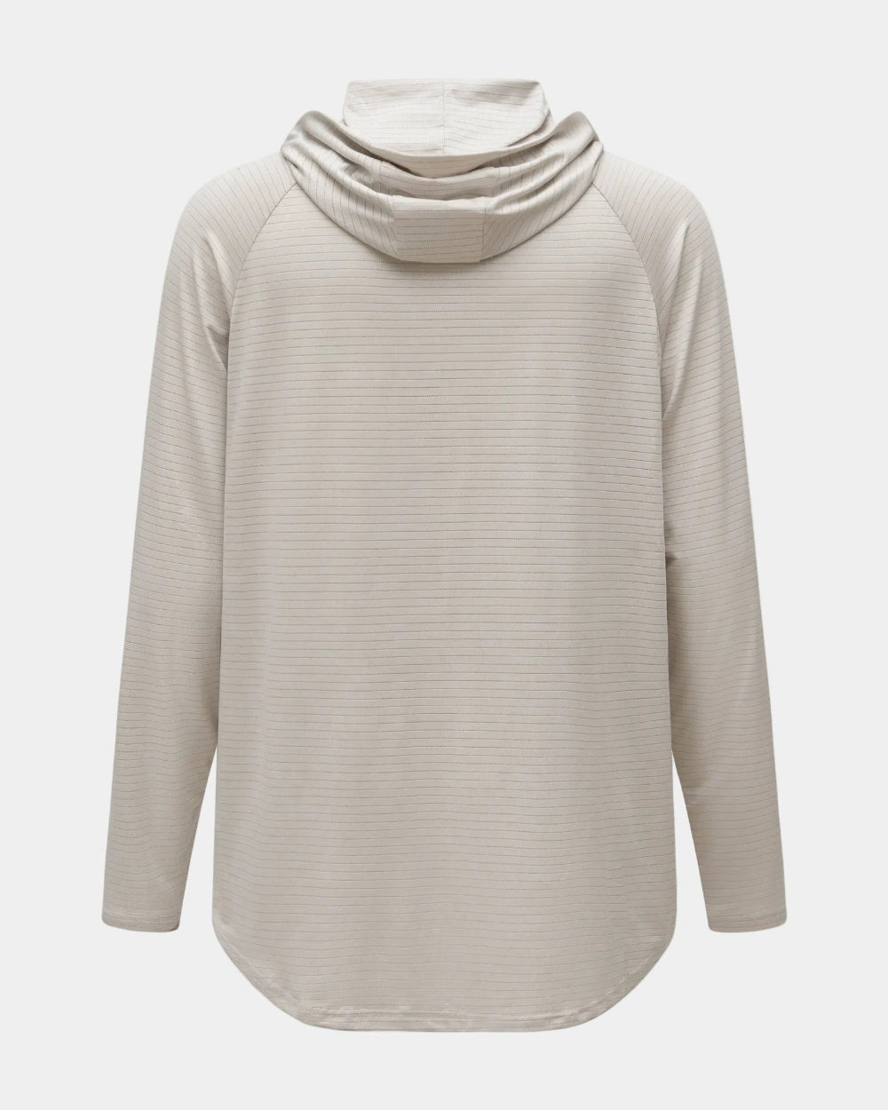 Hooded Cardinal Long Sleeve Cream Workout Shirt - Cardinal