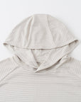 Hooded Cardinal Long Sleeve Cream Workout Shirt - Cardinal