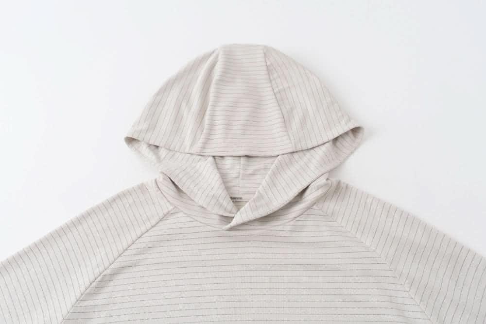 Hooded Cardinal Long Sleeve Cream Workout Shirt - Cardinal