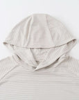 Hooded Cardinal Long Sleeve Cream Workout Shirt - Cardinal